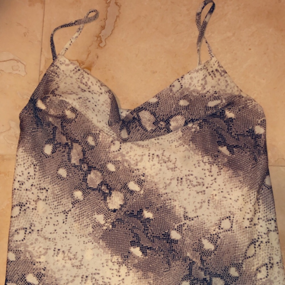 Nasty gal snake skin tank with drop neck